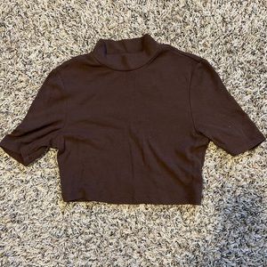 cropped turtleneck t shirt